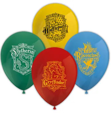 8 nyomtatott latex léggömb HARRY POTTER HOGWARTS HOUSES